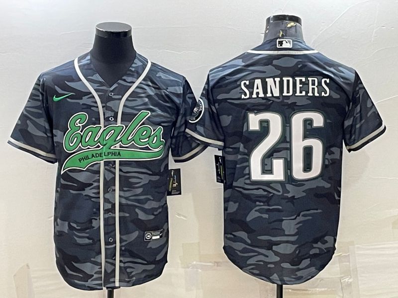 Men Philadelphia Eagles 26 Sanders Camo 2022 Nike Co branded NFL Jersey